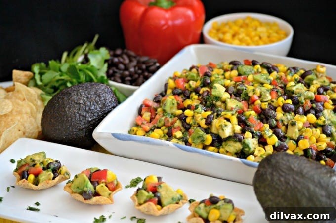 Green Gold Salsa 14 Galaxy Salsa - an Avocado From Mexico, black beans, corn, red pepper, and more make this great Game Day Salsa that your party goers will go nuts for!