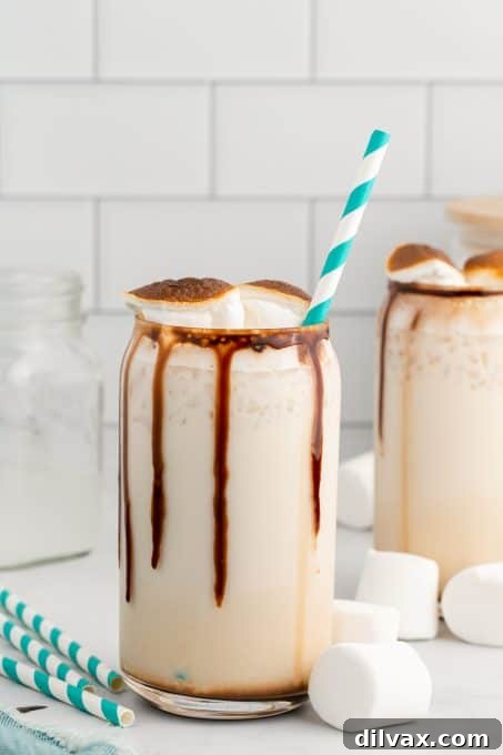 A frosty, perfectly blended Mudslide cocktail in a clear glass, showing its creamy texture.