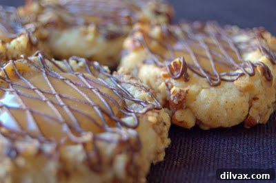 Salted Caramel Thumbprint Cookies on a cooling rack