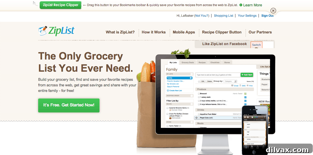 Paired Lists 3 The ZipList logo, indicating the recipe management platform.
