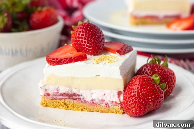 Strawberry Cheesecake Dream Bars - a perfect no-bake dessert for summer