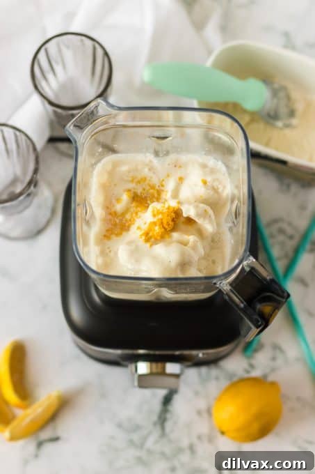 Perfect Frosted Lemonade Dupe: 3 Ingredients, Zero Added Sugar 6 Step-by-step process of blending ingredients to make a smooth lemonade frosty.