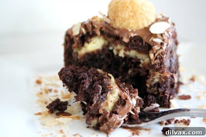 This Double Chocolate Coconut Cream Filled Bundt Cake is a moist and rich chocolatey bundt filled with a delicious coconut cream. It's all made from scratch using ingredients to support Fair Trade.