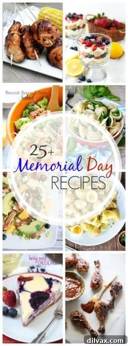 Pin this collection of over 25 Memorial Day recipes for easy access to amazing main dishes, sides, and desserts
