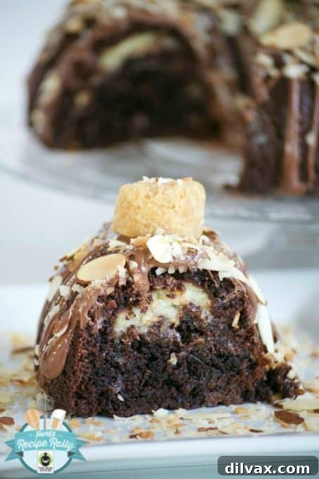 This Double Chocolate Coconut Cream Filled Bundt Cake is a moist and rich chocolatey bundt filled with a delicious coconut cream. It's all made from scratch using ingredients to support Fair Trade.