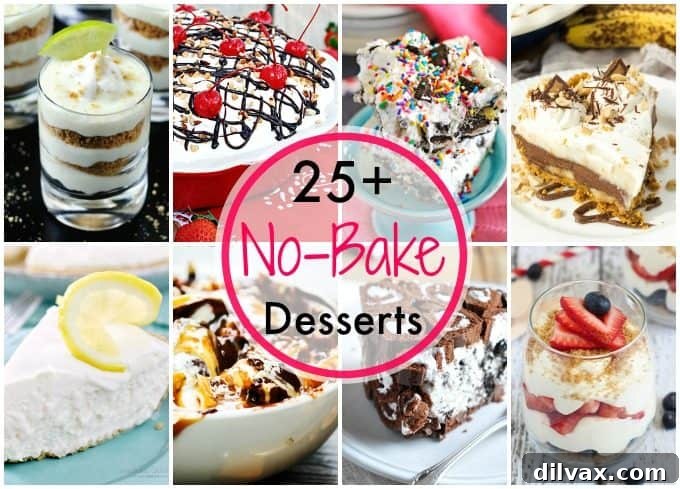 More than 25 great no-bake desserts to bring to your summer cookouts! Avoid turning on the oven and keep your kitchen cool while enjoying sweet treats.