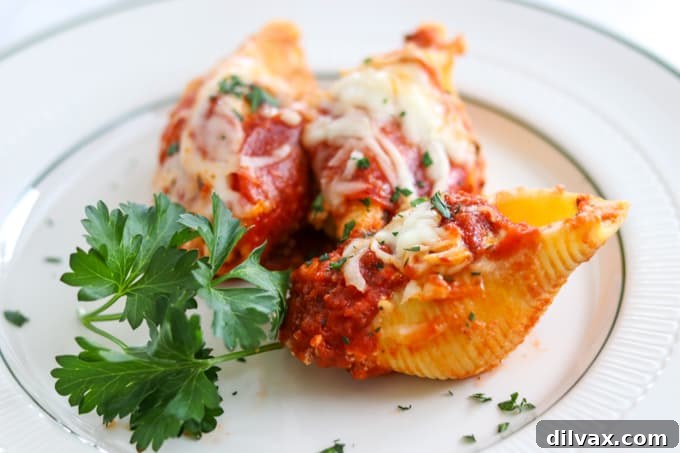 Delicious Pepperoni Pizza Stuffed Shells baked to perfection, showcasing golden melted cheese and vibrant pepperoni.