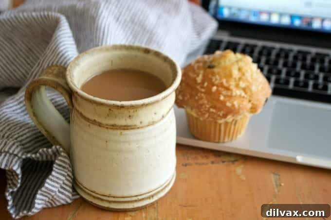 Enjoying a moment of peace with coffee