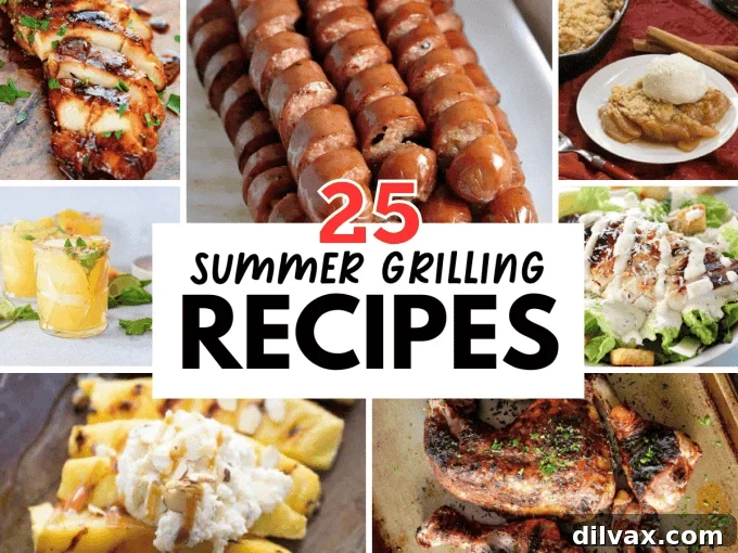 A vibrant platter of grilled chicken, vegetables, and fruit, showcasing the best of summer grilling.