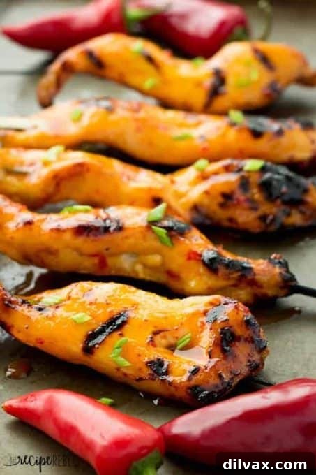 Homemade Sweet Chili Grilled Chicken, perfectly charred and glistening.