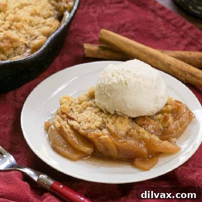 Warm and comforting grilled apple crisp with a crunchy topping.