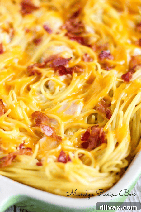 Easy Meal Plan Sunday Week 58 4 A hearty and comforting Spaghetti Chicken Bacon Dish, combining pasta, tender chicken, and crispy bacon in a rich sauce.