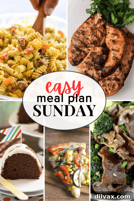Easy Meal Plan Sunday Week 58 3 An inviting overhead shot of a dining table laden with various dishes, representing the diverse and delicious recipes included in this week's Easy Meal Plan Sunday.