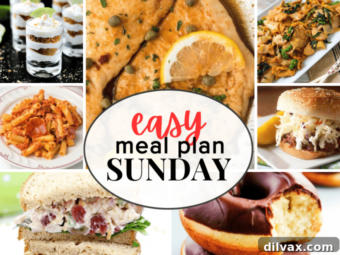 Overview of Easy Meal Plan Sunday Week 59, featuring a variety of family-friendly recipes.