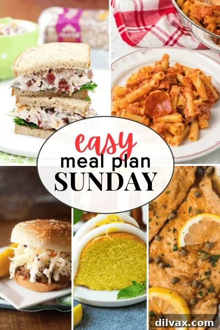 Easy Meal Plan Sunday {Week 59} –  these six dinners, two desserts and a breakfast recipe will help you remove the guesswork from this week’s meal planning. Enjoy!