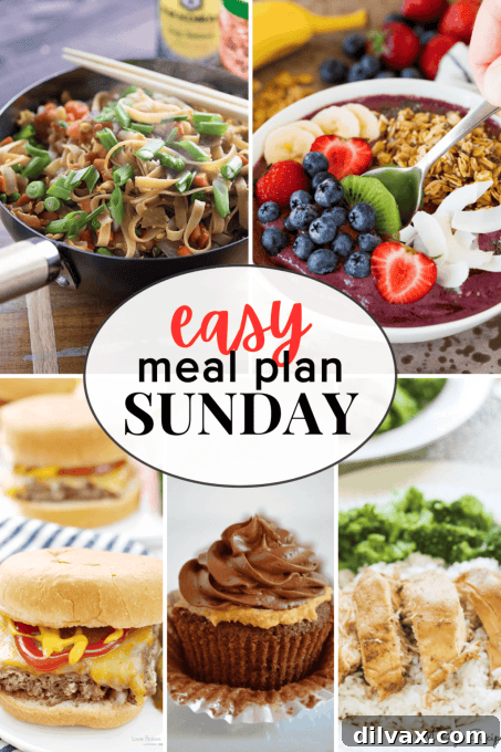 Making Sundays Simple: Week 62 Meal Plan 7 Easy Meal Plan Sunday Week 60: A collection of family-friendly recipes to simplify your weeknight cooking, featuring various delicious dishes.