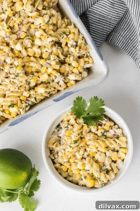 A colorful and flavorful easy Mexican street corn pasta salad, ideal for summer gatherings.