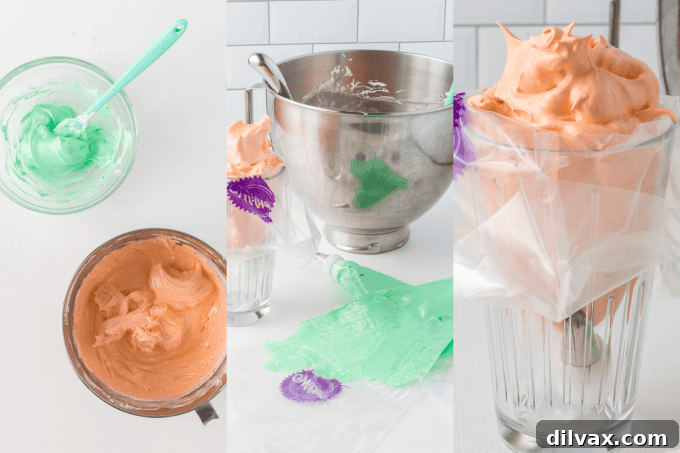 Cloud-Light Pumpkin Spice Gourds 6 Piping meringue for Pumpkin Spice Meringue Pumpkins with green and orange colors.