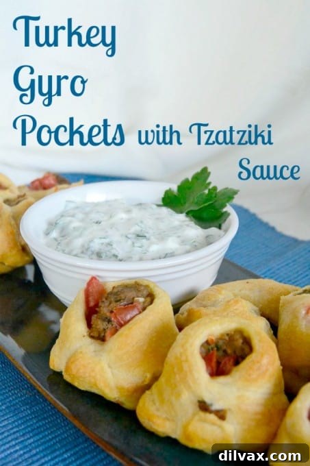 Avocado Tuna Delights 10 Turkey Gyro Pockets - bite size gyros with a creamy Tzatziki sauce, perfect as appetizers or main course!