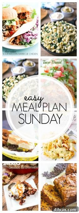 With Easy Meal Plan Sunday Week 65 - six dinners, two desserts and a breakfast recipe will help you remove the guesswork from this week's meal planning.
