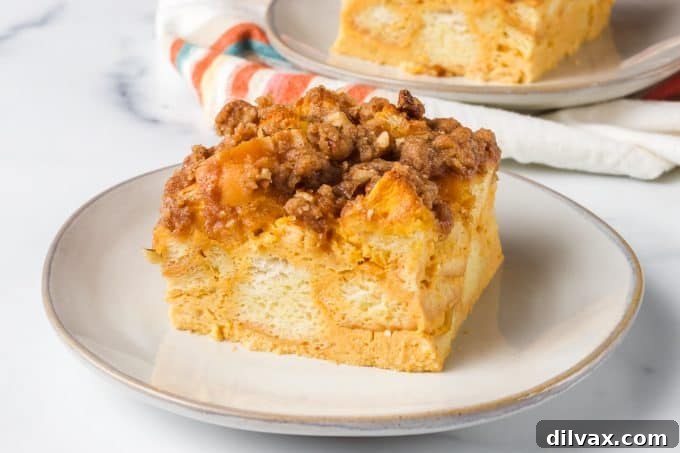 Spiced Pumpkin French Toast Bake 2 Delicious slice of Pumpkin Spice Baked French Toast ready to be served