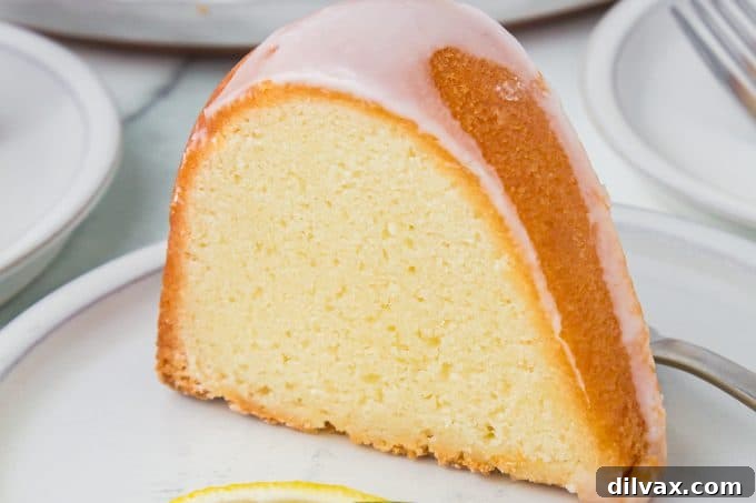 7UP Cake, a moist lemon-lime pound cake with a sugar glaze.