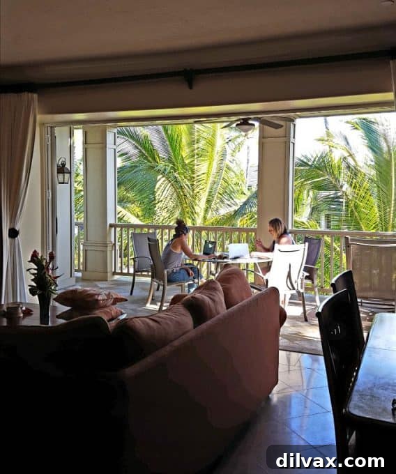 Kauai: Where to Stay and What to Do. Open lanai doors at The Villas at PoipuKai on Kauai, HI