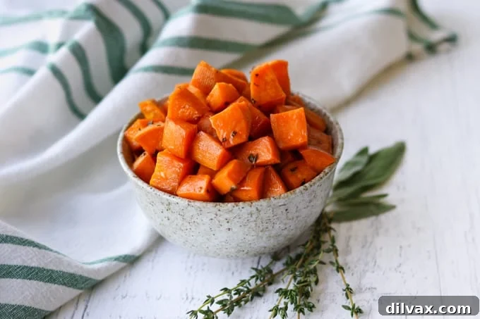 Sweet potatoes with maple syrup.