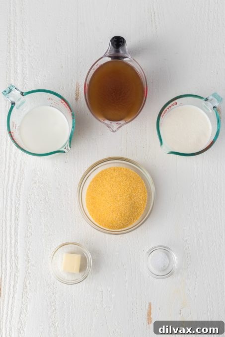 Ingredient for creamy polenta.