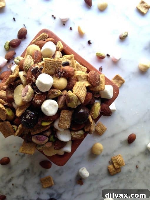 Touchdown Treats 50 A delightful smoky s'mores trail mix, an easy-to-snack dessert for any gathering.