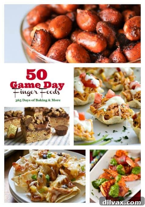 Touchdown Treats 3 A diverse selection of game day appetizers, from savory to sweet, designed to keep any football party crowd happy and well-fed.