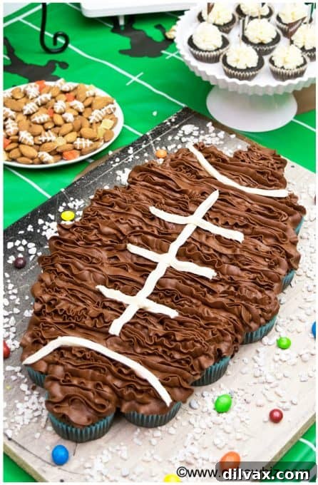 Touchdown Treats 51 Fun football pull-apart cupcakes, a creative and shareable dessert for game day.