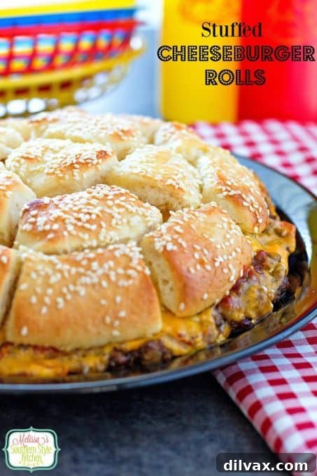 Touchdown Treats 19 Delectable stuffed cheeseburger rolls, a fun and easy-to-eat take on a classic burger.