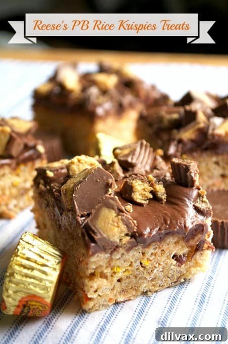 Touchdown Treats 46 Decadent peanut butter Rice Krispies treats, enhanced with Reese's, a perfect sweet and crunchy snack.