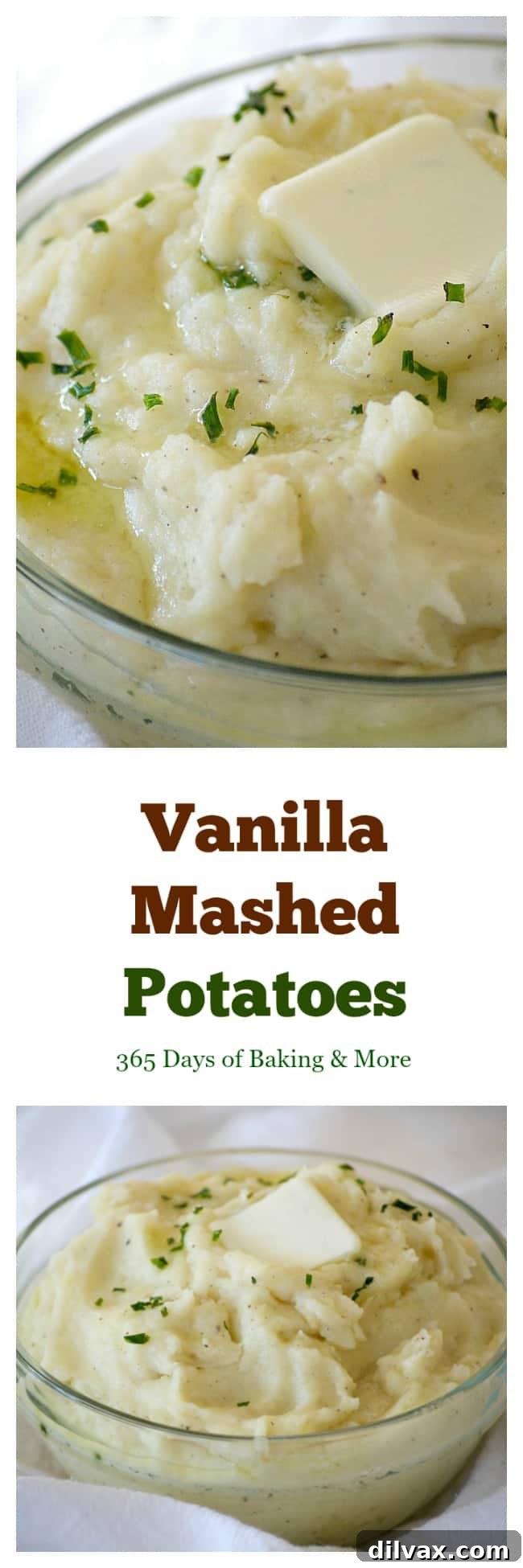 Vanilla-Kissed Mashed Potatoes 10 These Vanilla Mashed Potatoes are your classic mashed potatoes made even better with mascarpone and vanilla paste. The perfect complement to beef or turkey!