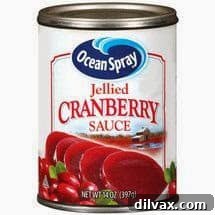 Canned cranberry sauce, iconic and familiar.
