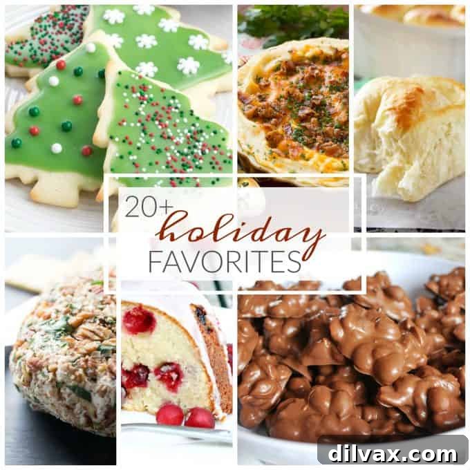 20 Festive Holiday Favorites 2 Festive holiday spread featuring a variety of sweet and savory dishes for family gatherings.