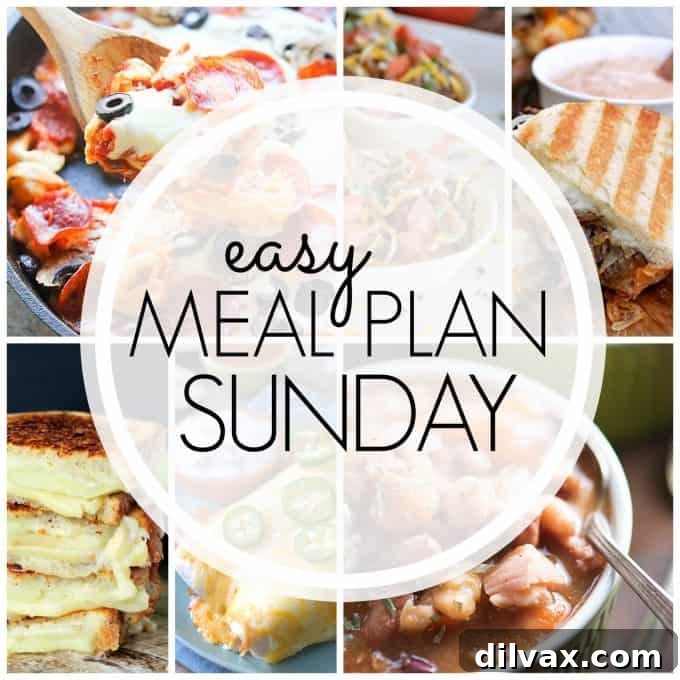 Easy Sunday Meal Planning Week 75 4 Easy Meal Plan Sunday Week 72: Six dinners, two desserts, and a breakfast recipe for a week of simplified cooking and delicious meals.