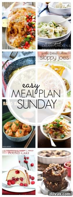 Save this Easy Meal Plan Sunday Week 75 recipe collection to your favorite Pinterest board for quick access to delicious weekly dinners, desserts, and breakfast ideas.
