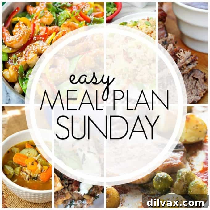 Your Effortless Sunday Meal Strategy: Week 76 2 Easy Meal Plan Sunday Week 76 features six dinners, two desserts, and a breakfast recipe, designed to simplify your weekly cooking and remove the guesswork from meal planning.