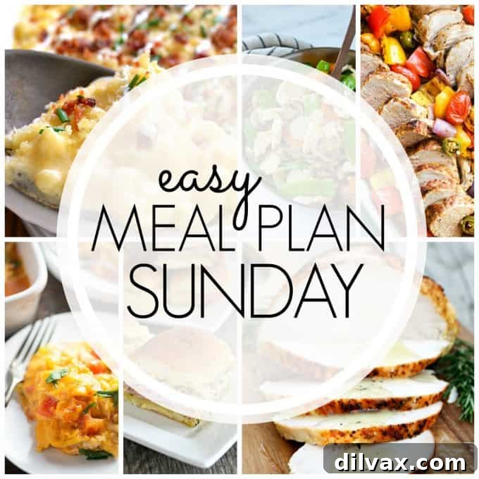 Your Effortless Sunday Meal Strategy: Week 76 5 Easy Meal Plan Sunday Week 74, featuring six dinners, two desserts and a breakfast recipe to simplify your week.