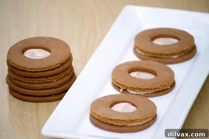 Delicious cream-filled molasses cookies, perfect for a cozy treat or holiday dessert tray.