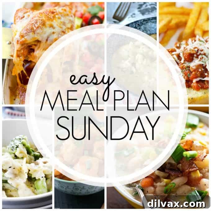 Easy Meal Plan Sunday Week 74 - six dinners, two desserts and a breakfast recipe will help you remove the guesswork from this week's meal planning.