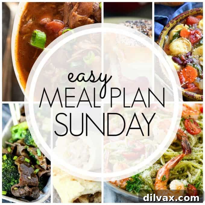 Easy Meal Plan Sunday Week 77 presents a curated list of six dinners, two desserts, and a single breakfast recipe to streamline your meal planning efforts.