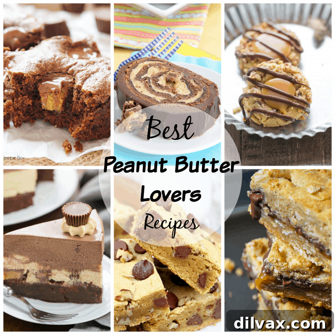 A vibrant collage of diverse peanut butter dishes, including cookies, cakes, and savory chicken, showcasing the versatility of peanut butter in various culinary applications.