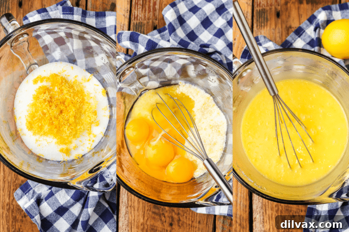 Step-by-step process photos for making Easy Lemon Curd