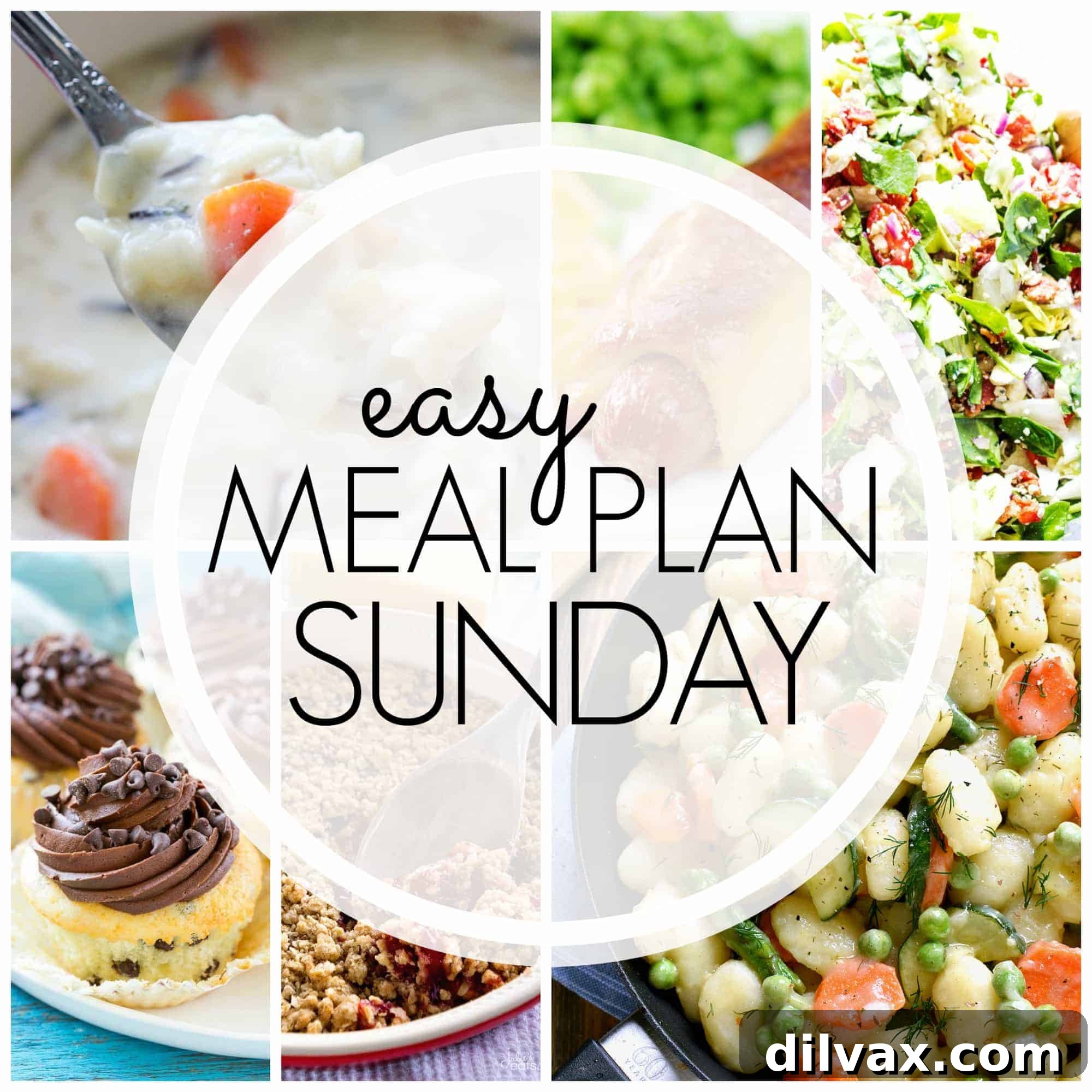 Easy Meal Plan Sunday Week 93 offers six dinners, two desserts, and a breakfast recipe for quick meal planning.
