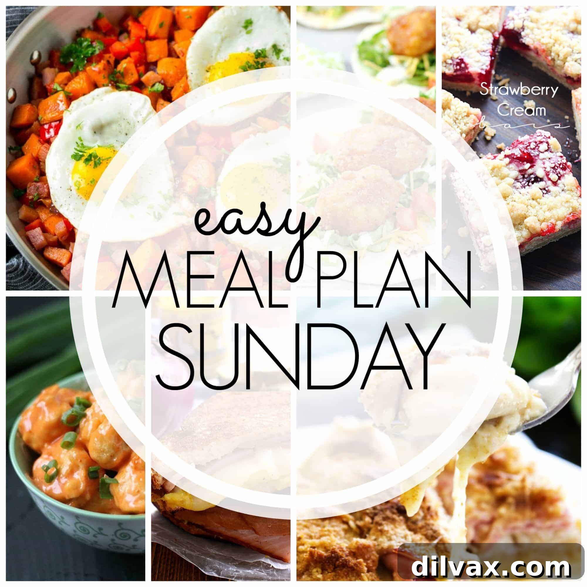 Easy Meal Plan Sunday Week 94 offers a variety of dinner, dessert, and breakfast recipes for effortless weekly meal planning.