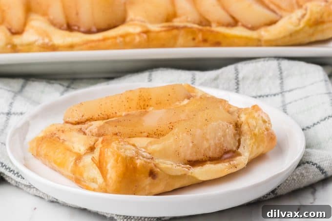 Homemade Pear Danish with marzipan cream cheese filling and cinnamon honey drizzle