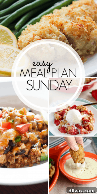 Pin Easy Meal Plan Sunday Week 98 to Pinterest for quick meal planning ideas and recipes.
